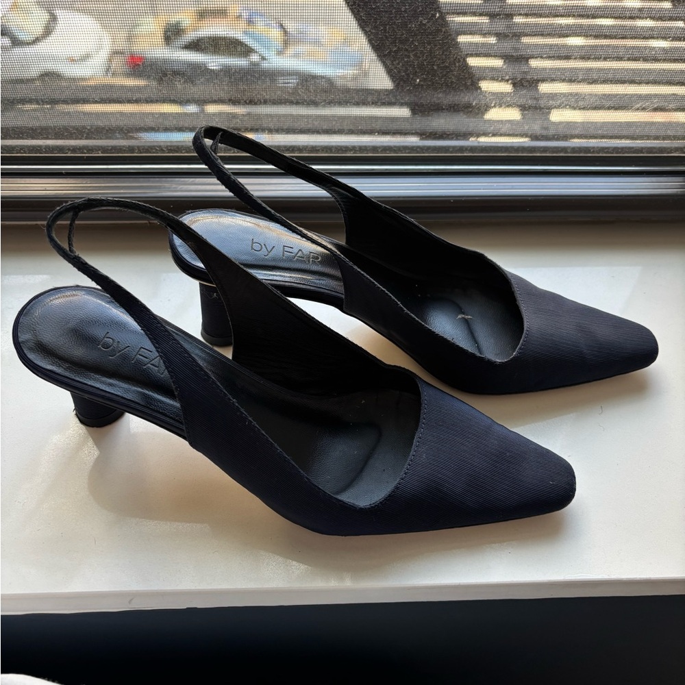 BY FAR Women's Elegant Black Slingback Heels